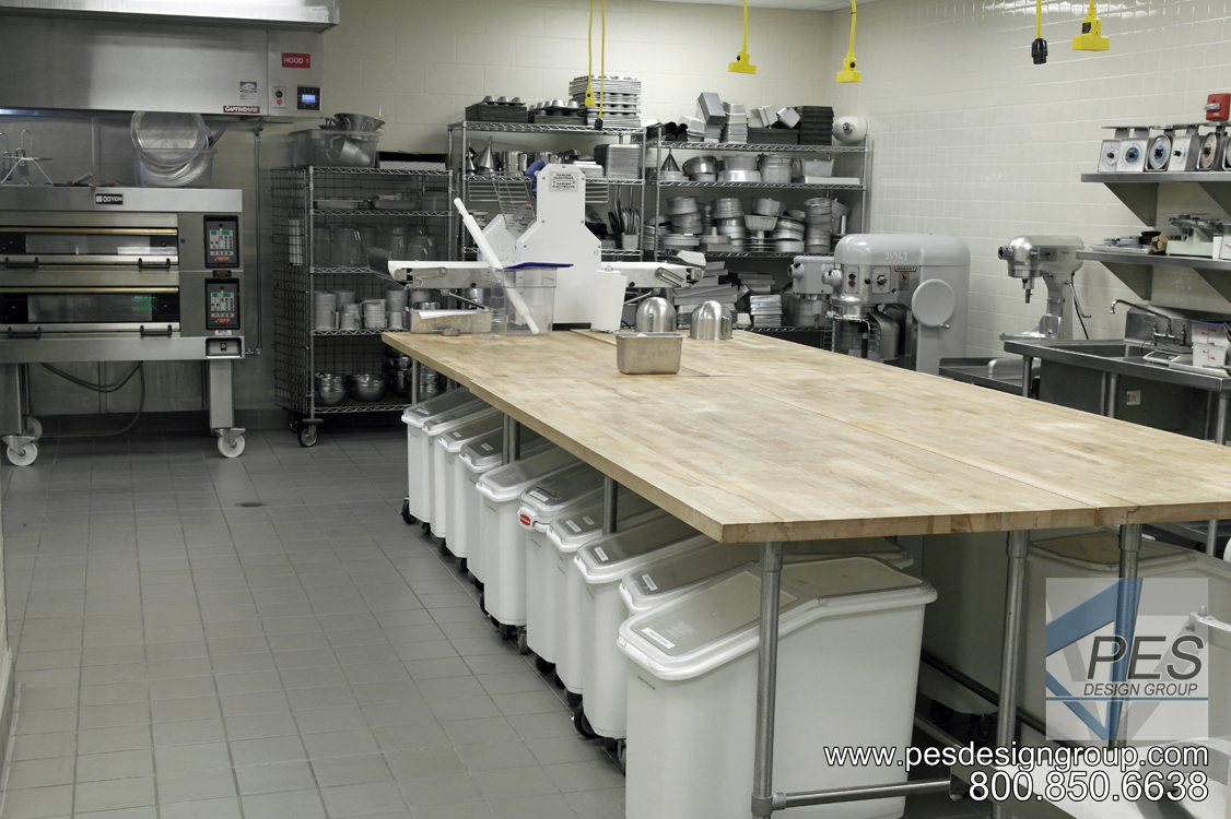 The baking teaching lab in the Suncoast Technical College culinary teaching kitchen in Sarasota Florida.