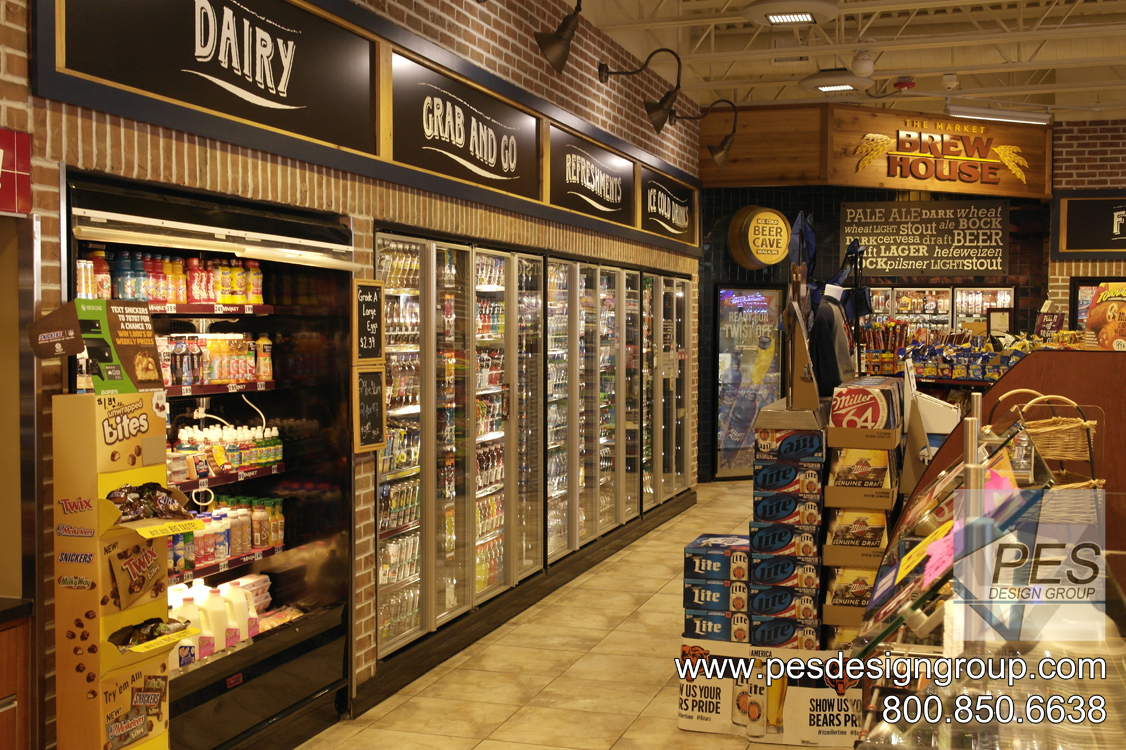A chain c-store design featuring french-door style walk-in cooler doors and an award-winning beer cave.